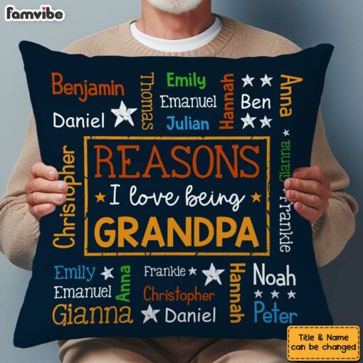 Personalized Gift For Grandpa Word Art Pillow