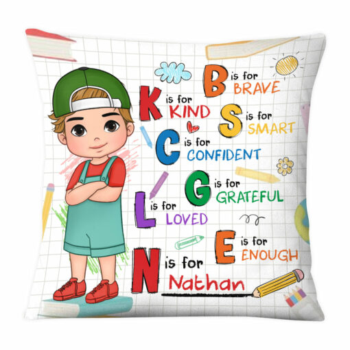 Personalized Gift For Grandson Affirmation Alphabet Pillow