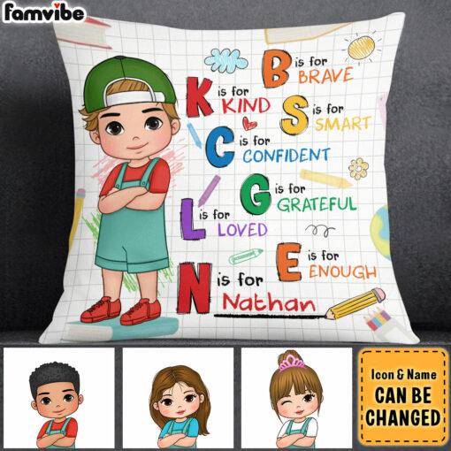 Personalized Gift For Grandson Affirmation Alphabet Pillow