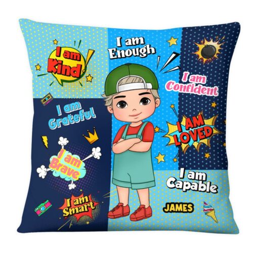 Personalized Gift For Grandson Affirmation Comic Pillow