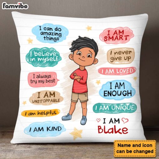 Personalized Gift For Grandson Affirmation For Kids Pillow