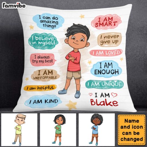 Personalized Gift For Grandson Affirmation For Kids Pillow