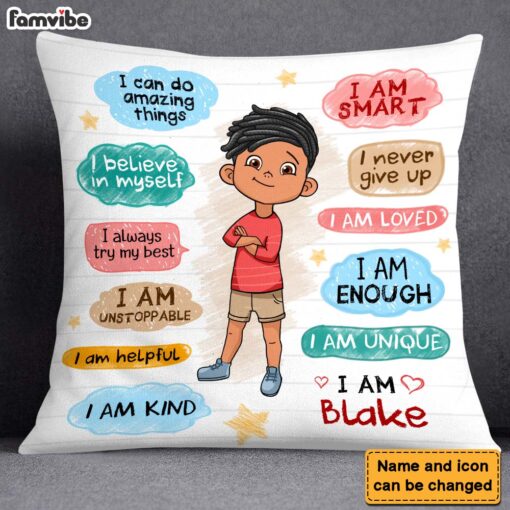 Personalized Gift For Grandson Affirmation For Kids Pillow