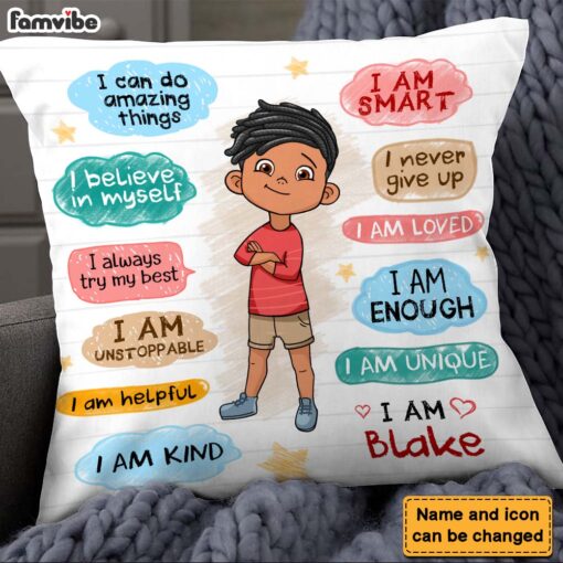 Personalized Gift For Grandson Affirmation For Kids Pillow