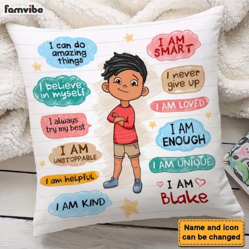 Personalized Gift For Grandson Affirmation For Kids Pillow