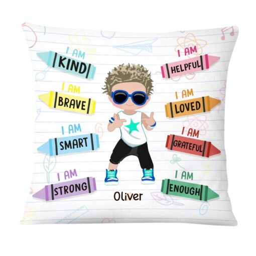 Personalized Gift For Grandson Affirmation I Am Kind Pillow