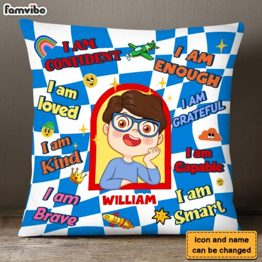 Personalized Gift For Grandson Affirmation Pillow