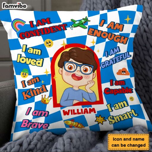 Personalized Gift For Grandson Affirmation Pillow