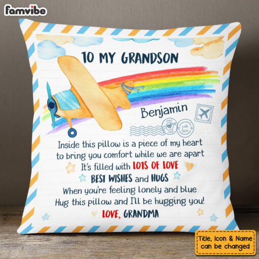 Personalized Gift For Grandson Airplane Or Car Inside This Pillow