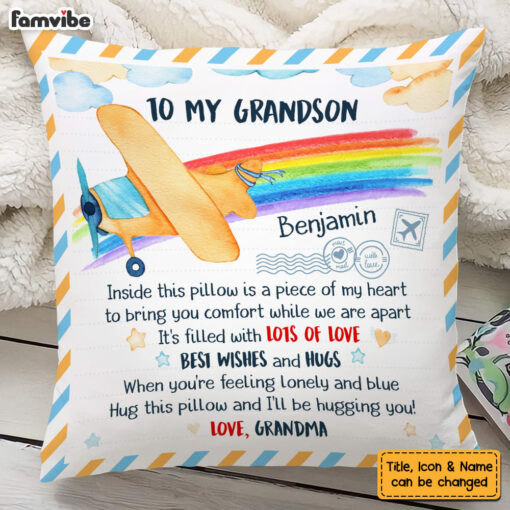 Personalized Gift For Grandson Airplane Or Car Inside This Pillow