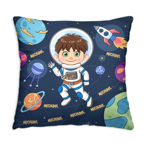 Personalized Gift For Grandson Astronaut Custom Name Pillow