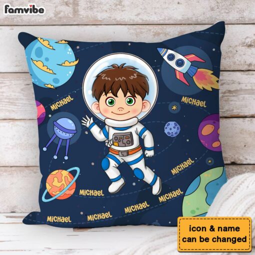 Personalized Gift For Grandson Astronaut Custom Name Pillow