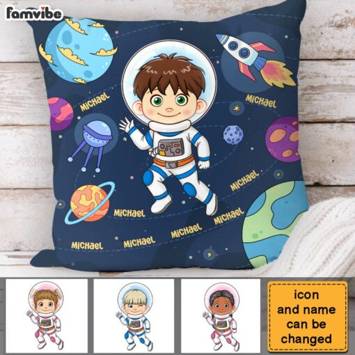 Personalized Gift For Grandson Astronaut Custom Name Pillow