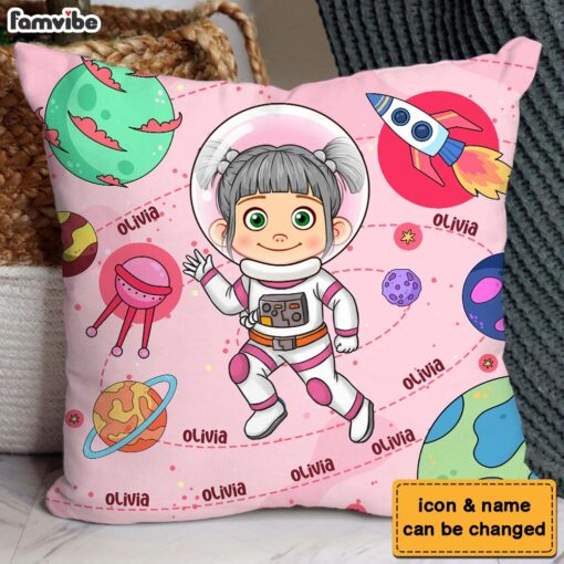 Personalized Gift For Grandson Astronaut Custom Name Pillow