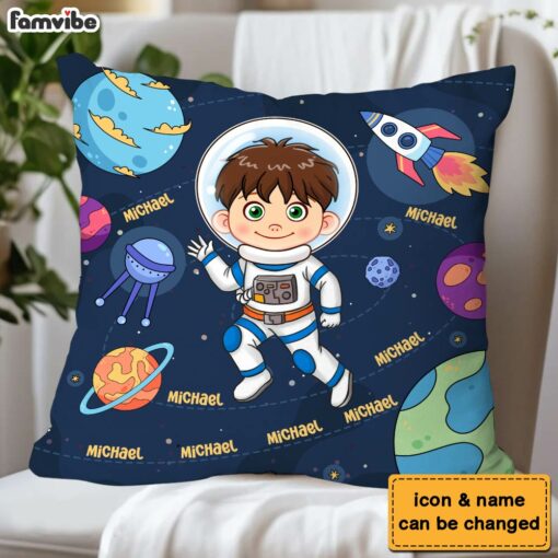 Personalized Gift For Grandson Astronaut Custom Name Pillow