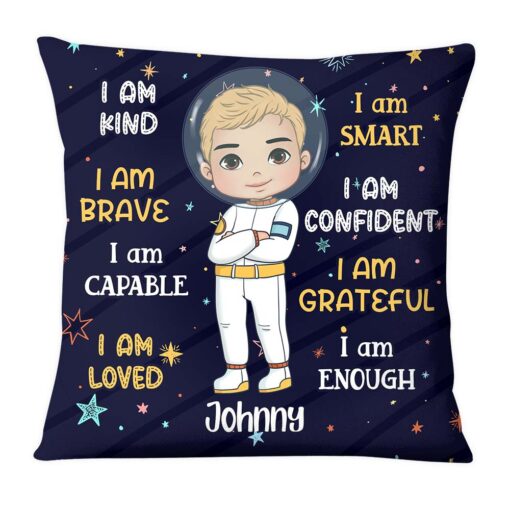 Personalized Gift For Grandson Astronaut I Am Kind Pillow