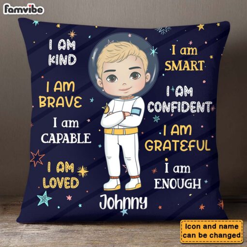 Personalized Gift For Grandson Astronaut I Am Kind Pillow