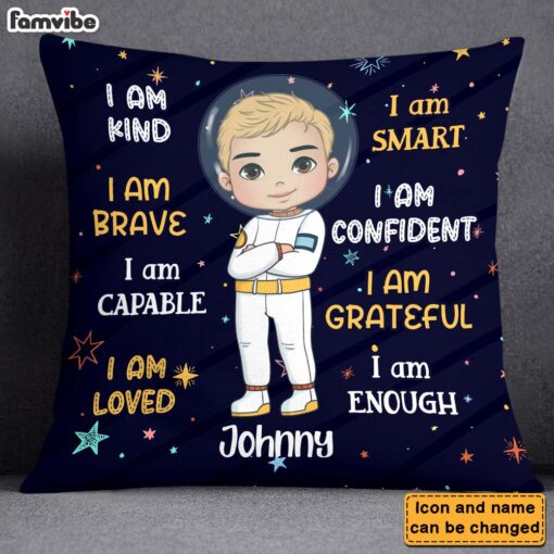 Personalized Gift For Grandson Astronaut I Am Kind Pillow