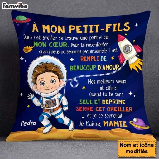 Personalized Gift For Grandson Astronaut Space French Pillow