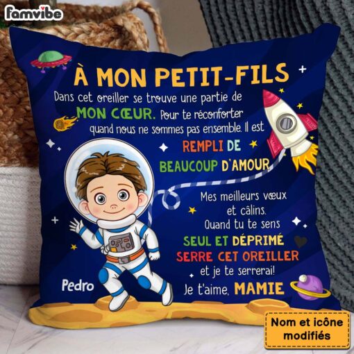 Personalized Gift For Grandson Astronaut Space French Pillow