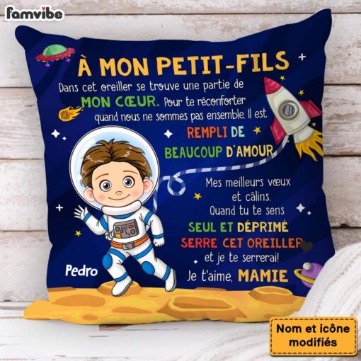 Personalized Gift For Grandson Astronaut Space French Pillow