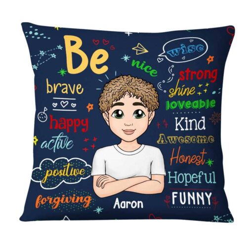 Personalized Gift For Grandson Be Positive Pillow