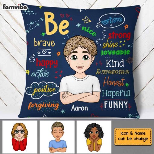 Personalized Gift For Grandson Be Positive Pillow