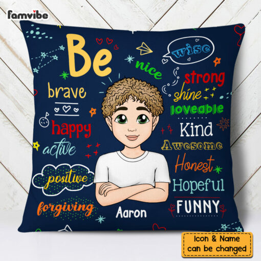 Personalized Gift For Grandson Be Positive Pillow