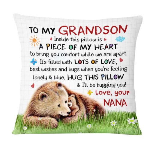 Personalized Gift For Grandson Bear Inside This Pillow