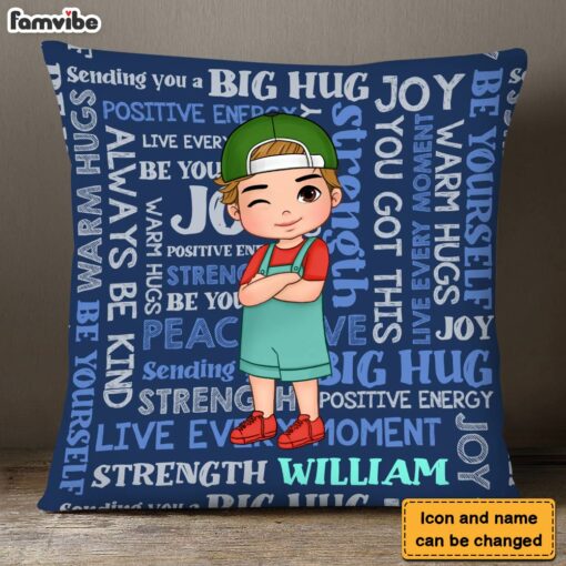 Personalized Gift For Grandson Big Hug Pillow