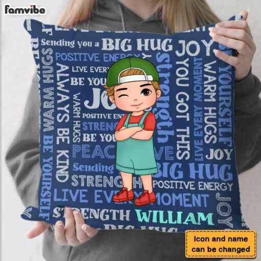 Personalized Gift For Grandson Big Hug Pillow