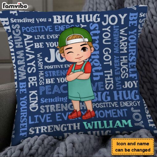 Personalized Gift For Grandson Big Hug Pillow