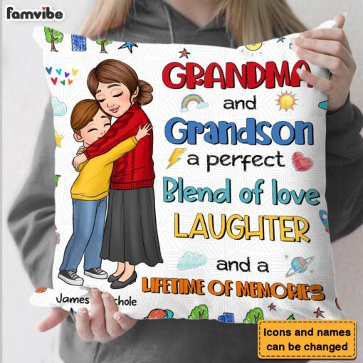 Personalized Gift For Grandson Blend Of Love Pillow