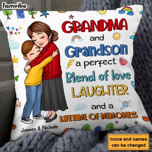 Personalized Gift For Grandson Blend Of Love Pillow