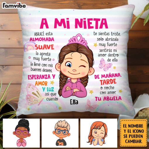 Personalized Gift For Grandson Construction Spanish Pillow