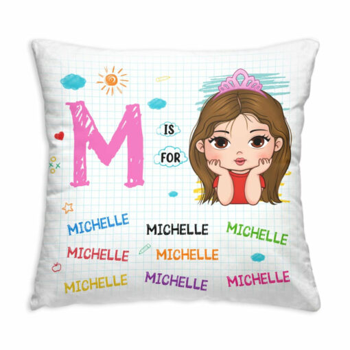 Personalized Gift For Grandson Custom Name Drawing Letter Pillow