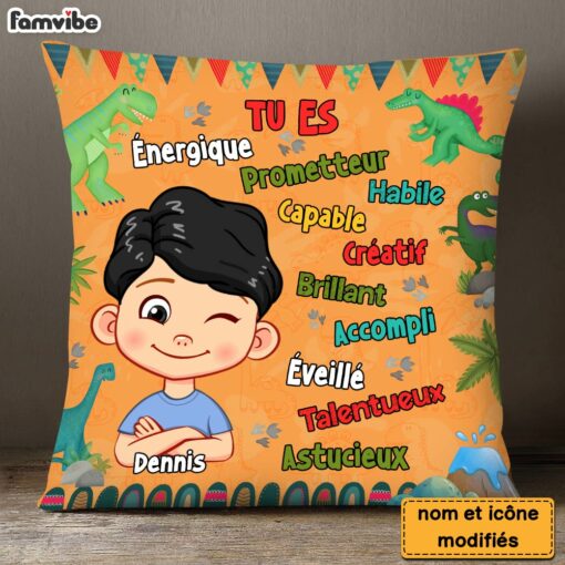 Personalized Gift For Grandson Dinosaur Theme French Pillow