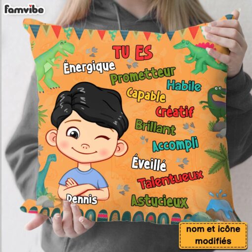 Personalized Gift For Grandson Dinosaur Theme French Pillow