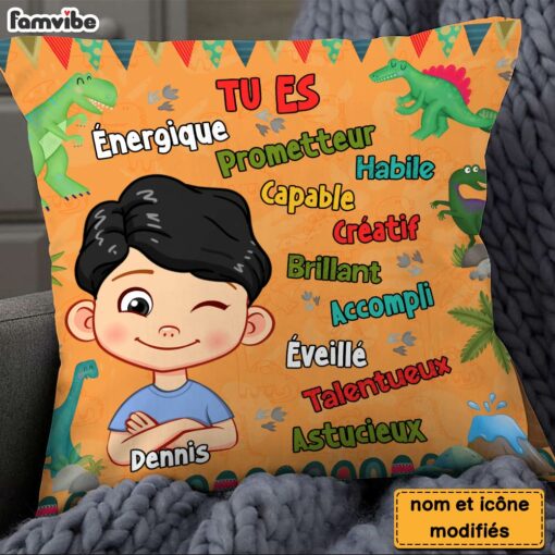 Personalized Gift For Grandson Dinosaur Theme French Pillow