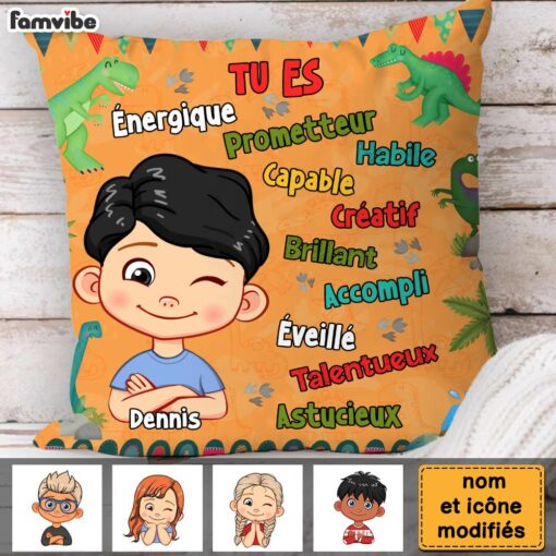 Personalized Gift For Grandson Dinosaur Theme French Pillow