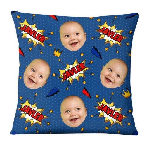 Personalized Gift For Grandson Faces Comic Pillow