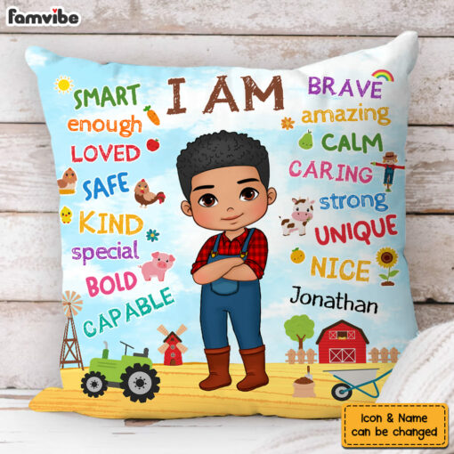 Personalized Gift For Grandson Farmer Life Pillow