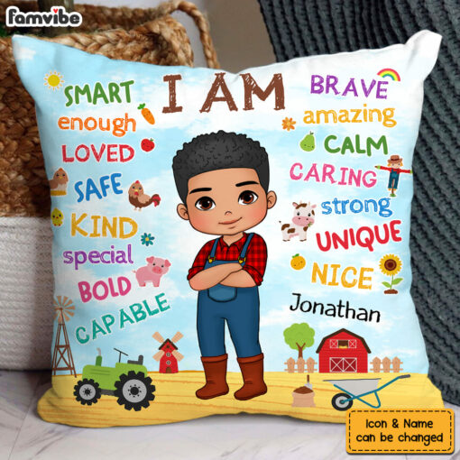 Personalized Gift For Grandson Farmer Life Pillow