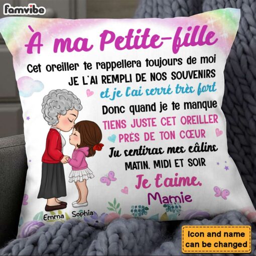 Personalized Gift For Grandson French À Mon Petit-fils Canvas Pillow