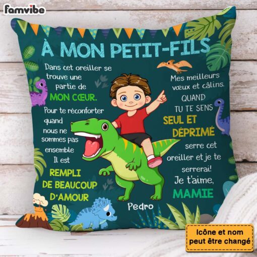 Personalized Gift For Grandson French Hug This Pillow