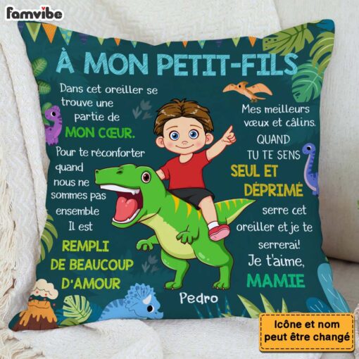 Personalized Gift For Grandson French Hug This Pillow