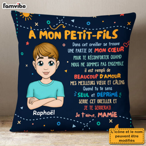 Personalized Gift For Grandson French Petit Fils Pillow