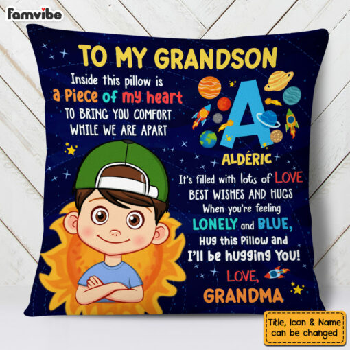 Personalized Gift For Grandson Galaxy Hug This Pillow