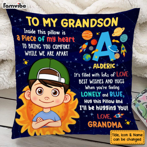 Personalized Gift For Grandson Galaxy Hug This Pillow