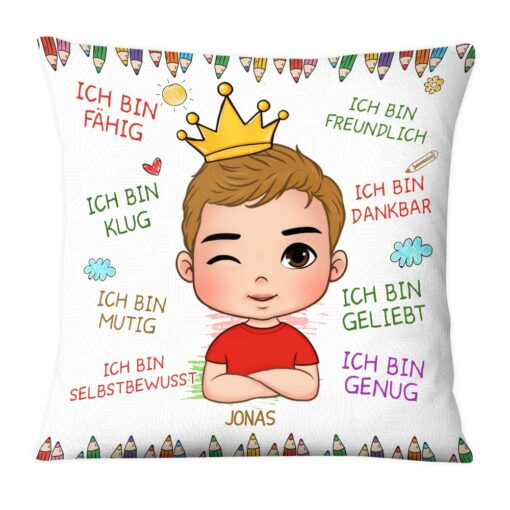 Personalized Gift For Grandson German Ich Bin Freundlich Pillow